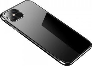 Hurtel Clear Color case żelowy pokrowiec etui z metaliczną ramką iPhone 12 5,4'' czarny 1