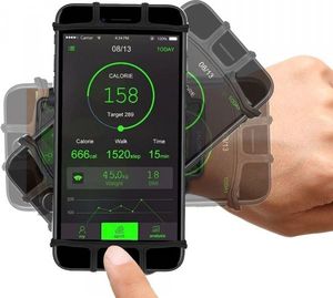 Hurtel Etui opaska sportowa na nadgarstek armband do biegania na telefon do 6'' cali czarny 24