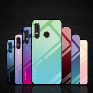 Hurtel Gradient Glass etui pokrowiec nakładka ze szkła hartowanego Huawei P30 Lite różowy 14