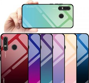 Hurtel Gradient Glass etui pokrowiec nakładka ze szkła hartowanego Huawei P30 Lite różowy 17