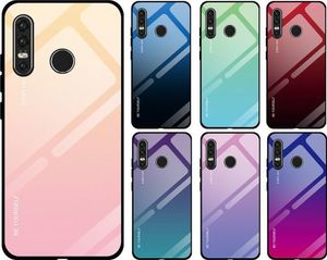 Hurtel Gradient Glass etui pokrowiec nakładka ze szkła hartowanego Huawei P30 Lite różowy 18