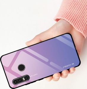 Hurtel Gradient Glass etui pokrowiec nakładka ze szkła hartowanego Huawei P30 Lite różowy 3