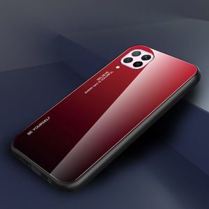 Hurtel Gradient Glass etui pokrowiec nakładka ze szkła hartowanego Huawei P40 Lite / Nova 7i / Nova 6 SE czarno-czerwony 15