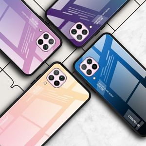 Hurtel Gradient Glass etui pokrowiec nakładka ze szkła hartowanego Huawei P40 Lite / Nova 7i / Nova 6 SE różowo-fioletowy 14
