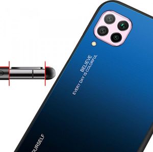 Hurtel Gradient Glass etui pokrowiec nakładka ze szkła hartowanego Huawei P40 Lite / Nova 7i / Nova 6 SE różowo-fioletowy 10