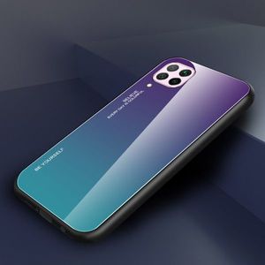 Hurtel Gradient Glass etui pokrowiec nakładka ze szkła hartowanego Huawei P40 Lite / Nova 7i / Nova 6 SE zielono-fioletowy 16