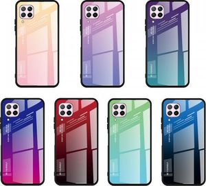 Hurtel Gradient Glass etui pokrowiec nakładka ze szkła hartowanego Huawei P40 Lite / Nova 7i / Nova 6 SE zielono-fioletowy 8