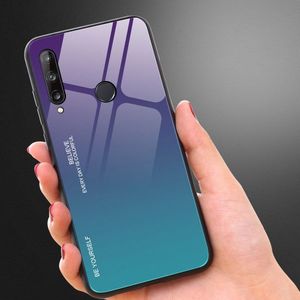 Hurtel Gradient Glass etui pokrowiec nakładka ze szkła hartowanego Huawei P40 Lite E czarno-czerwony 8