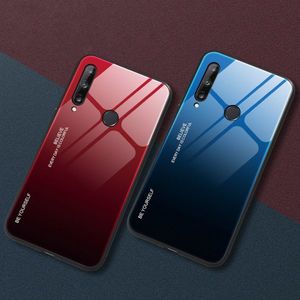 Hurtel Gradient Glass etui pokrowiec nakładka ze szkła hartowanego Huawei P40 Lite E czarno-niebieski 14
