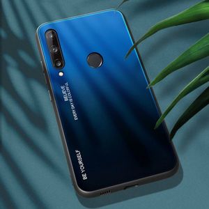 Hurtel Gradient Glass etui pokrowiec nakładka ze szkła hartowanego Huawei P40 Lite E czarno-niebieski 18