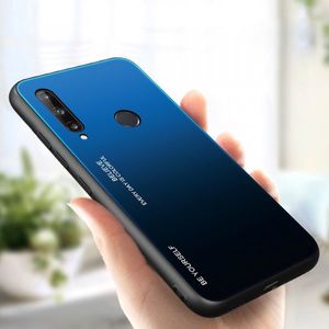 Hurtel Gradient Glass etui pokrowiec nakładka ze szkła hartowanego Huawei P40 Lite E czarno-niebieski 19