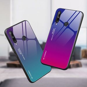 Hurtel Gradient Glass etui pokrowiec nakładka ze szkła hartowanego Huawei P40 Lite E czarno-niebieski 3