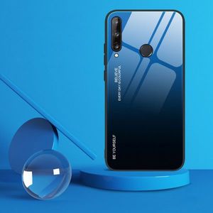 Hurtel Gradient Glass etui pokrowiec nakładka ze szkła hartowanego Huawei P40 Lite E czarno-niebieski 6