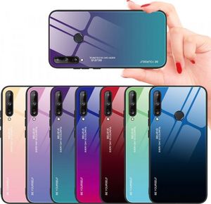 Hurtel Gradient Glass etui pokrowiec nakładka ze szkła hartowanego Huawei P40 Lite E różowo-fioletowy 13