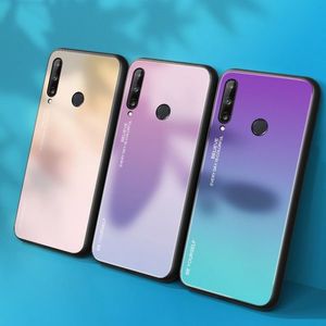 Hurtel Gradient Glass etui pokrowiec nakładka ze szkła hartowanego Huawei P40 Lite E różowo-fioletowy 16