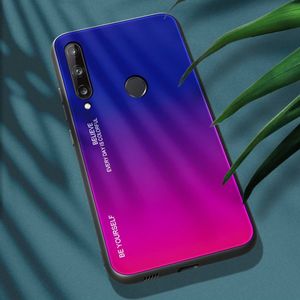 Hurtel Gradient Glass etui pokrowiec nakładka ze szkła hartowanego Huawei P40 Lite E różowo-fioletowy 18