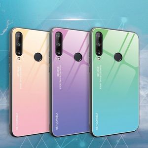 Hurtel Gradient Glass etui pokrowiec nakładka ze szkła hartowanego Huawei P40 Lite E różowo-fioletowy 2