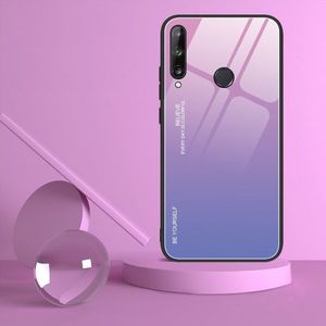Hurtel Gradient Glass etui pokrowiec nakładka ze szkła hartowanego Huawei P40 Lite E różowo-fioletowy 3