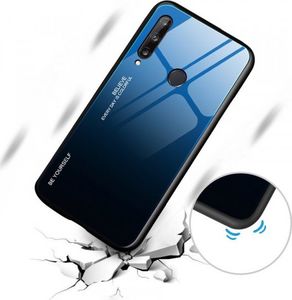 Hurtel Gradient Glass etui pokrowiec nakładka ze szkła hartowanego Huawei P40 Lite E różowo-fioletowy 7