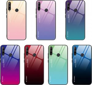 Hurtel Gradient Glass etui pokrowiec nakładka ze szkła hartowanego Huawei P40 Lite E różowo-fioletowy 9