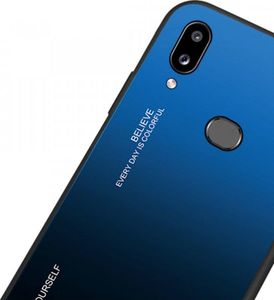 Hurtel Gradient Glass etui pokrowiec nakładka ze szkła hartowanego Samsung Galaxy A20e zielono-fioletowy 3