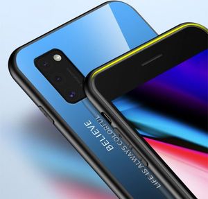 Hurtel Gradient Glass etui pokrowiec nakładka ze szkła hartowanego Samsung Galaxy A41 czarno-czerwony 12