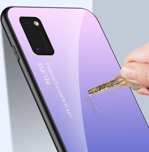 Hurtel Gradient Glass etui pokrowiec nakładka ze szkła hartowanego Samsung Galaxy A41 czarno-czerwony 15