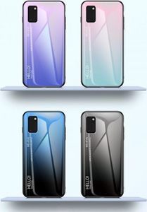 Hurtel Gradient Glass etui pokrowiec nakładka ze szkła hartowanego Samsung Galaxy A41 czarno-niebieski 4