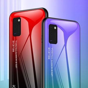 Hurtel Gradient Glass etui pokrowiec nakładka ze szkła hartowanego Samsung Galaxy A41 czarno-niebieski 10