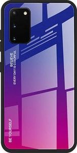 Hurtel Gradient Glass etui pokrowiec nakładka ze szkła hartowanego Samsung Galaxy A41 różowo-fioletowy 1