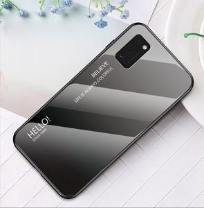 Hurtel Gradient Glass etui pokrowiec nakładka ze szkła hartowanego Samsung Galaxy A41 różowo-fioletowy 3