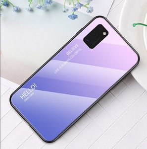 Hurtel Gradient Glass etui pokrowiec nakładka ze szkła hartowanego Samsung Galaxy A41 zielono-fioletowy 21