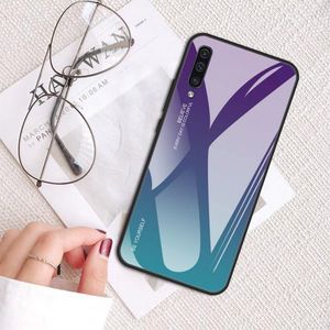 Hurtel Gradient Glass etui pokrowiec nakładka ze szkła hartowanego Samsung Galaxy A70 różowo-fioletowy 13