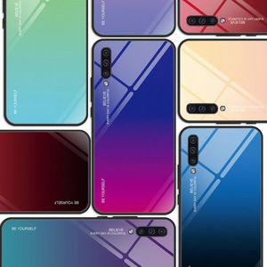 Hurtel Gradient Glass etui pokrowiec nakładka ze szkła hartowanego Samsung Galaxy A70 różowo-fioletowy 15