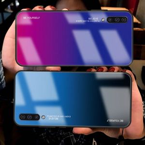 Hurtel Gradient Glass etui pokrowiec nakładka ze szkła hartowanego Samsung Galaxy A70 różowo-fioletowy 9