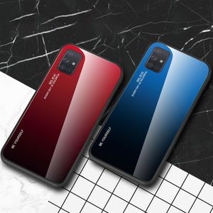 Hurtel Gradient Glass etui pokrowiec nakładka ze szkła hartowanego Samsung Galaxy A71 czarno-czerwony 13