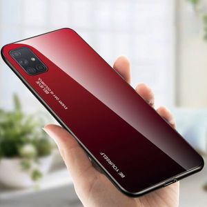 Hurtel Gradient Glass etui pokrowiec nakładka ze szkła hartowanego Samsung Galaxy A71 czarno-czerwony 17