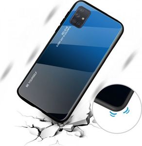 Hurtel Gradient Glass etui pokrowiec nakładka ze szkła hartowanego Samsung Galaxy A71 czarno-czerwony 6
