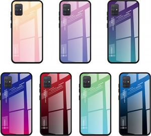 Hurtel Gradient Glass etui pokrowiec nakładka ze szkła hartowanego Samsung Galaxy A71 czarno-czerwony 8