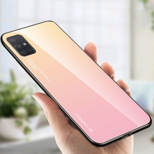 Hurtel Gradient Glass etui pokrowiec nakładka ze szkła hartowanego Samsung Galaxy A71 różowy 15