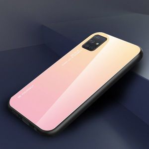 Hurtel Gradient Glass etui pokrowiec nakładka ze szkła hartowanego Samsung Galaxy A71 różowy 17