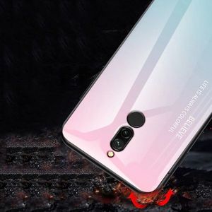 Hurtel Gradient Glass etui pokrowiec nakładka ze szkła hartowanego Xiaomi Redmi 8 zielono-fioletowy 4
