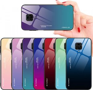 Hurtel Gradient Glass etui pokrowiec nakładka ze szkła hartowanego Xiaomi Redmi Note 9 Pro / Redmi Note 9S czarno-czerwony 12