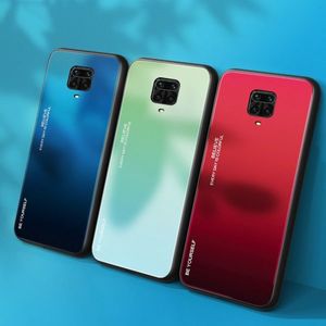 Hurtel Gradient Glass etui pokrowiec nakładka ze szkła hartowanego Xiaomi Redmi Note 9 Pro / Redmi Note 9S czarno-czerwony 16