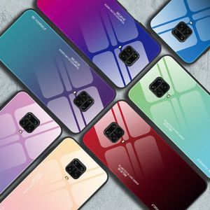 Hurtel Gradient Glass etui pokrowiec nakładka ze szkła hartowanego Xiaomi Redmi Note 9 Pro / Redmi Note 9S czarno-czerwony 18