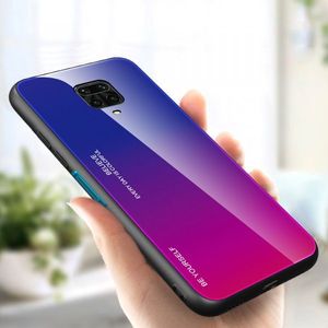 Hurtel Gradient Glass etui pokrowiec nakładka ze szkła hartowanego Xiaomi Redmi Note 9 Pro / Redmi Note 9S różowo-fioletowy 18