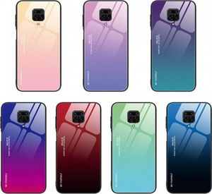 Hurtel Gradient Glass etui pokrowiec nakładka ze szkła hartowanego Xiaomi Redmi Note 9 Pro / Redmi Note 9S różowo-fioletowy 8