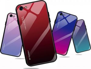 Hurtel Gradient Glass etui pokrowiec nakładka ze szkła hartowanego iPhone SE 2020 / iPhone 8 / iPhone 7 czarno-czerwony uniwersalny (60540-uniw) - 60540-uniw 16