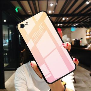 Hurtel Gradient Glass etui pokrowiec nakładka ze szkła hartowanego iPhone SE 2020 / iPhone 8 / iPhone 7 czarno-niebieski 14