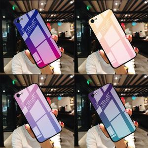 Hurtel Gradient Glass etui pokrowiec nakładka ze szkła hartowanego iPhone SE 2020 / iPhone 8 / iPhone 7 czarno-niebieski 15